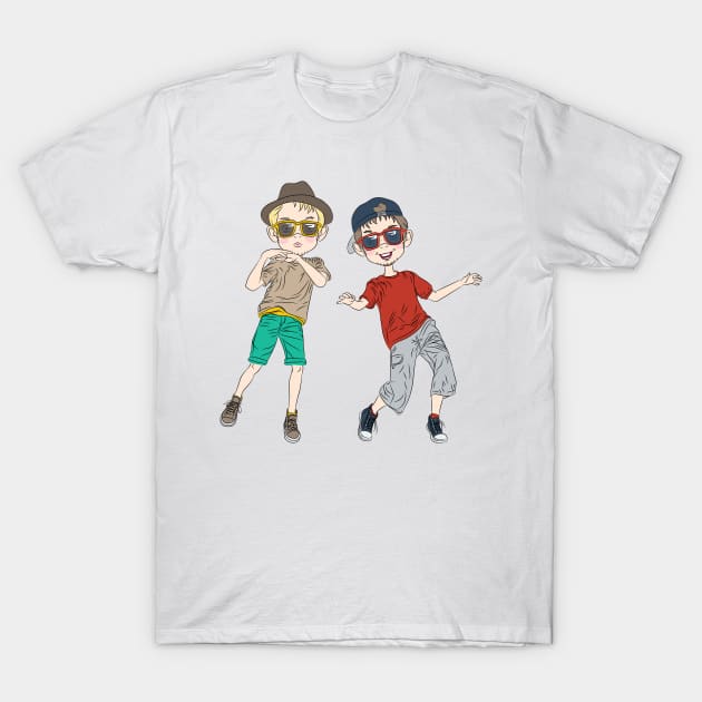 Two hipster guys dancing T-Shirt by kavalenkava